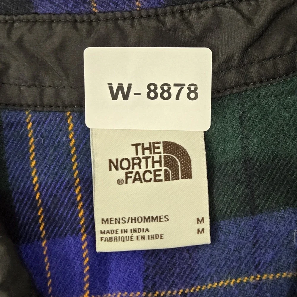 The North Face Men Button Up Shirt M Green Plaid Arroyo Flannel Shirt